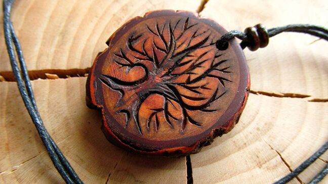 wooden amulet of good luck